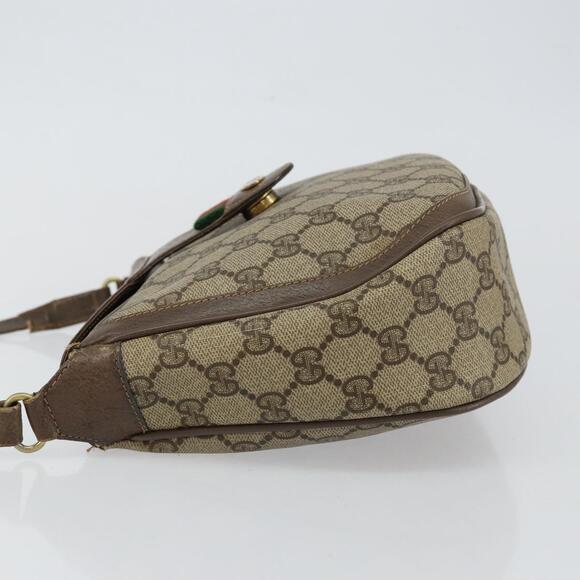 GUCCI GG Supreme Web Sherry Line Shoulder Bag Pvc Leather Beige Red - Picture 5 of 13